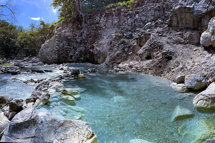 Natural pools of mineral thermal water in the middle of the forest. A unique natural place of healing water where you can relax your body and mind into the nature.